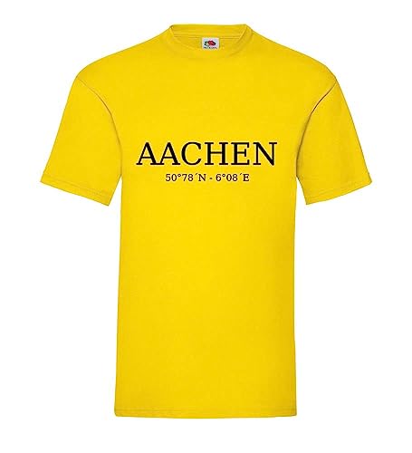 Aachen Koordinaten Männer T-Shirt Gelb XXL von shirt84