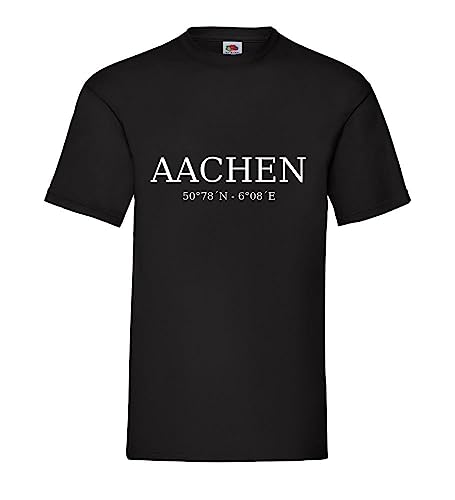 Aachen Koordinaten Männer T-Shirt Schwarz M von shirt84