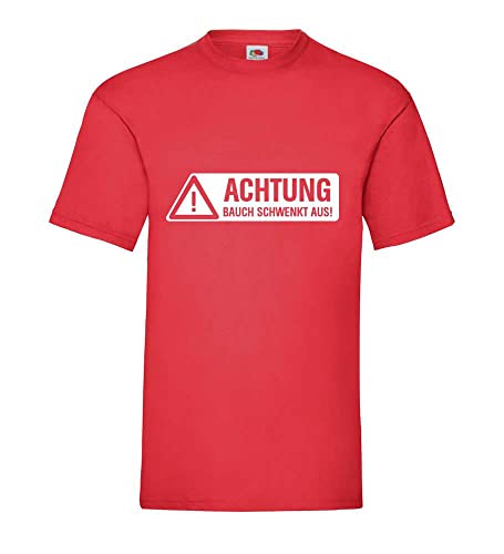 Achtung Bauch schwenkt aus! Männer T-Shirt Rot XL von shirt84