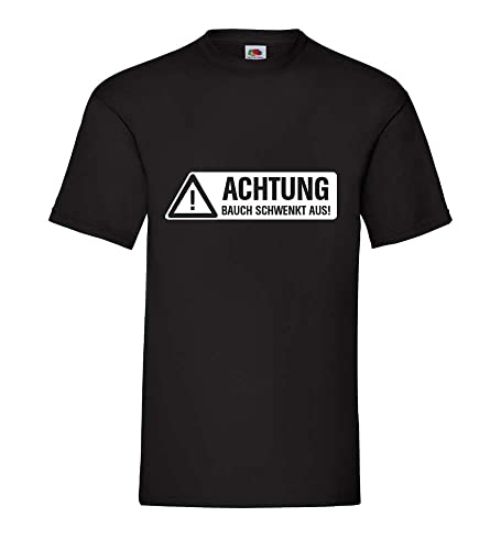 Achtung Bauch schwenkt aus! Männer T-Shirt Schwarz L von shirt84