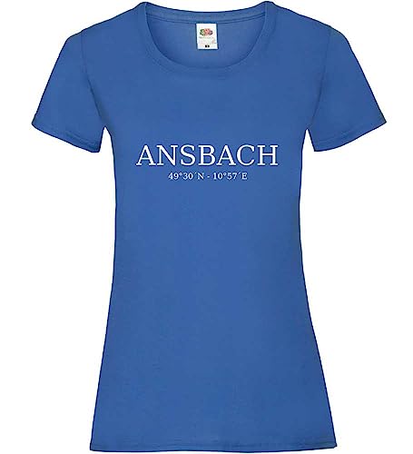 Ansbach Koordinaten Frauen Lady-Fit T-Shirt Royal S von shirt84