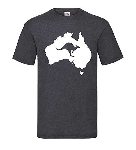 Australien mit Känguru Männer T-Shirt Dunkelgrau Meliert L von shirt84