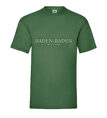 Baden-Baden Koordinaten Männer T-Shirt Flaschengrün L von shirt84