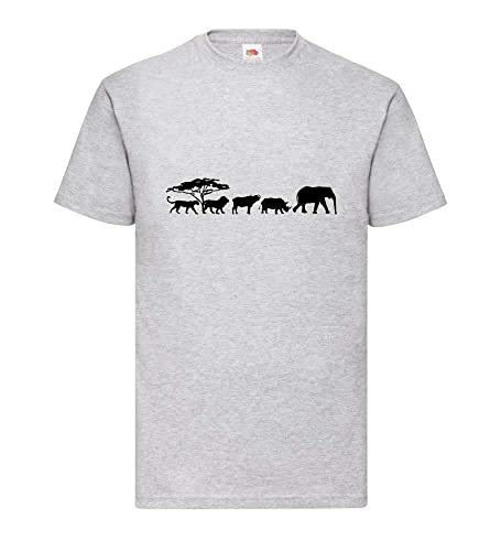 Big Five in der Savanne Männer T-Shirt Grau S von shirt84