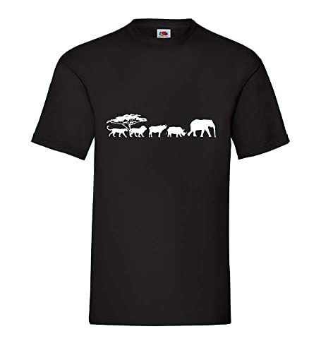 Big Five in der Savanne Männer T-Shirt Schwarz XXL von shirt84