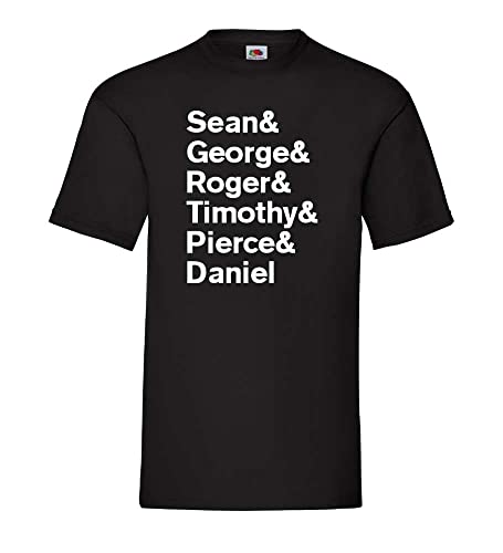 Bond Darsteller Männer T-Shirt Schwarz L von shirt84