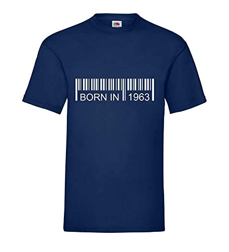 Born in 1963 Strichcode Männer T-Shirt Navy M von shirt84