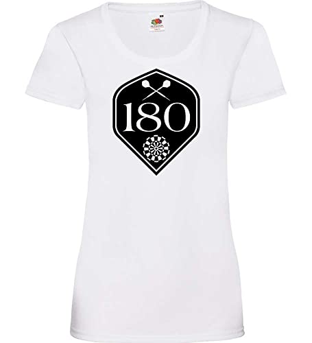 Darts 180 Flight Frauen Lady-Fit T-Shirt Weiß L von shirt84