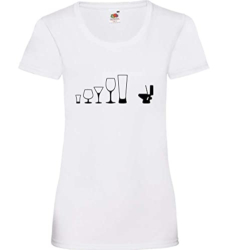 Der Weg zur Toilette Frauen Lady-Fit T-Shirt Weiß M von shirt84