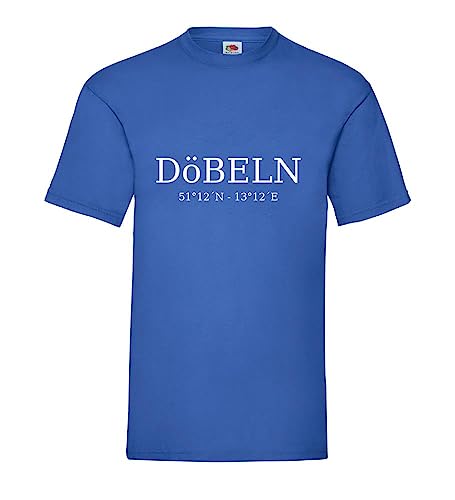 Döbeln Koordinaten Männer T-Shirt Royal Blau L von shirt84