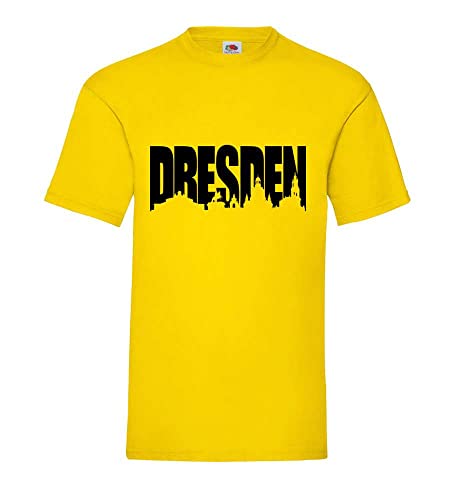 Dresden Skylineschatten Männer T-Shirt Gelb XXL von shirt84