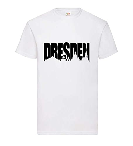 Dresden Skylineschatten Männer T-Shirt Weiß XL von shirt84