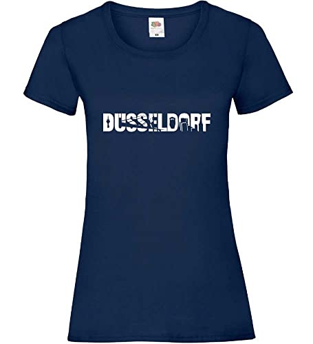 Düsseldorf Sehenswürdigkeiten Frauen Lady-Fit T-Shirt Navy M von shirt84