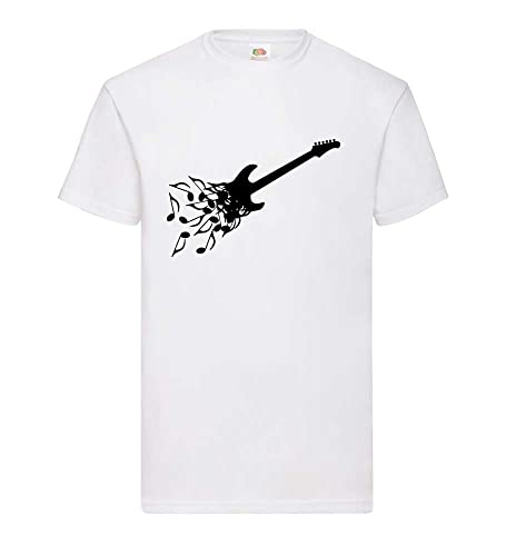 E-Gitarre aus Noten Männer T-Shirt Weiß XL von shirt84