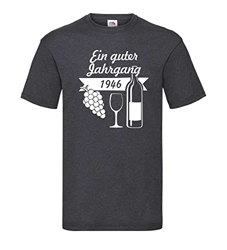 EIN guter Jahrgang 1946 Männer T-Shirt Dunkelgrau Meliert XXL von shirt84