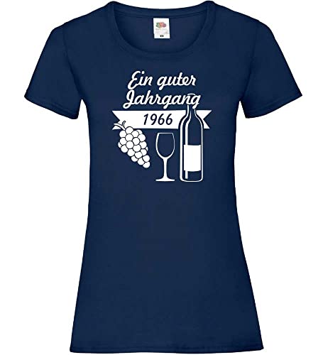 EIN guter Jahrgang 1966 Frauen Lady-Fit T-Shirt Navy XL von shirt84