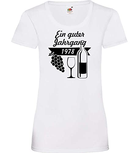 EIN guter Jahrgang 1978 Frauen Lady-Fit T-Shirt Weiß M von shirt84