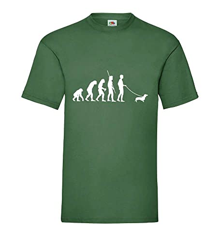 Evolution Dackel Männer T-Shirt Flaschengrün 3XL von shirt84