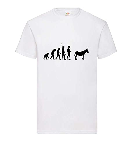 Evolution Esel Männer T-Shirt Weiß XL von shirt84