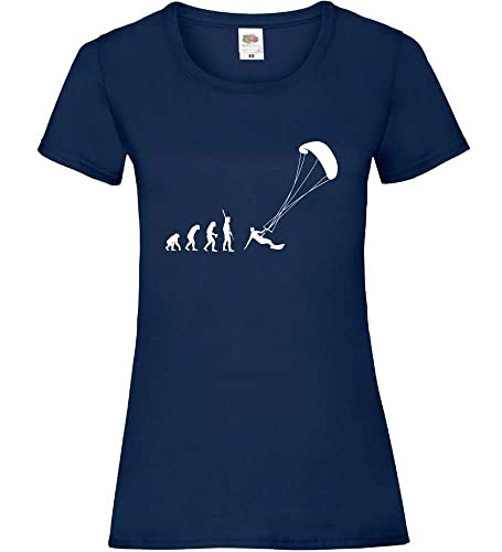 Evolution Kitesurfen Frauen Lady-Fit T-Shirt Navy S von shirt84