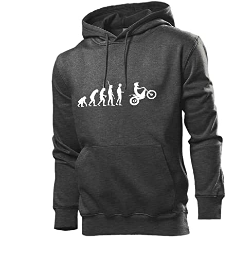 Evolution Moto Trial 2.0 Männer Hoodie Sweatshirt Dunkel Grau meliert L von shirt84