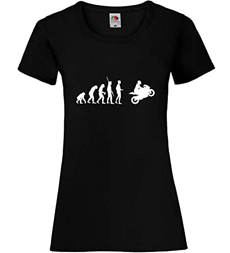 Evolution Motorrad 2.0 Frauen Lady-Fit T-Shirt Schwarz S von shirt84