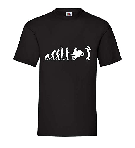 Evolution Motorrad mit Vater und Kind Männer T-Shirt Schwarz XL von shirt84