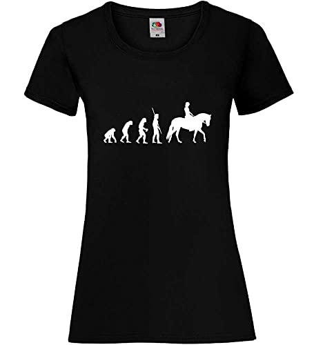 Evolution Pferd Frau Frauen Lady-Fit T-Shirt Schwarz XS von shirt84