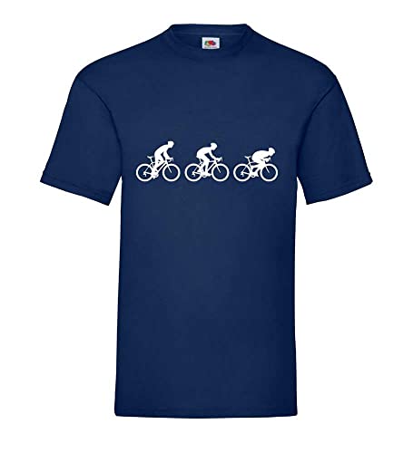 Evolution Rennrad Haltungen Männer T-Shirt Navy M von shirt84