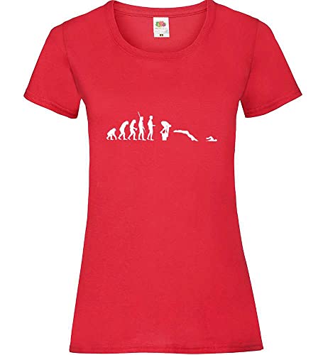 Evolution Schwimmer Frauen Lady-Fit T-Shirt Rot XL von shirt84