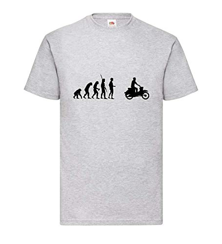 Evolution Simson Schwalbe Männer T-Shirt Grau L von shirt84
