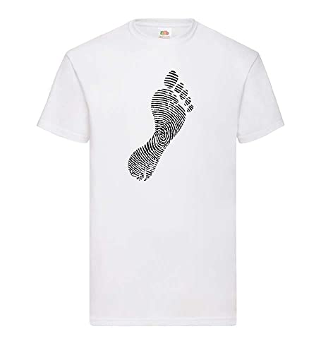 Fingerabdruck Fuß Männer T-Shirt Weiß L von shirt84