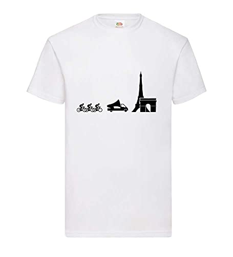 Frankreich Tour Evolution Männer T-Shirt Weiß XL von shirt84