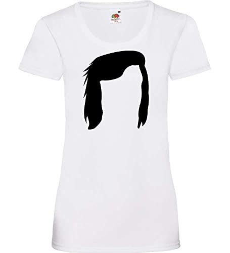 Fußballer Frisur Frauen Lady-Fit T-Shirt Weiß M von shirt84