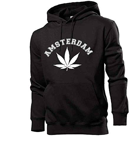 Generisch Amsterdam Canabis Männer Hoodie Sweatshirt Schwarz M von shirt84