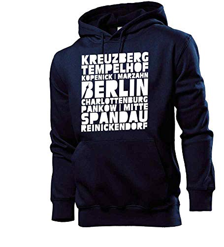 Generisch Berlin Stadtteile Männer Hoodie Sweatshirt Navy XL von shirt84