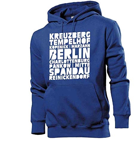 Generisch Berlin Stadtteile Männer Hoodie Sweatshirt Royalblau 3XL von shirt84