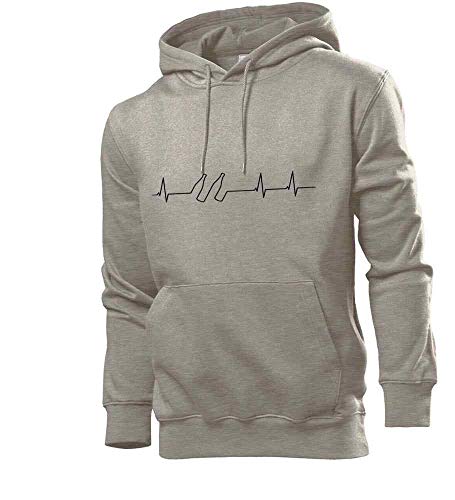 Generisch Bierflaschen Herzschlag Männer Hoodie Sweatshirt Grau XXL von shirt84