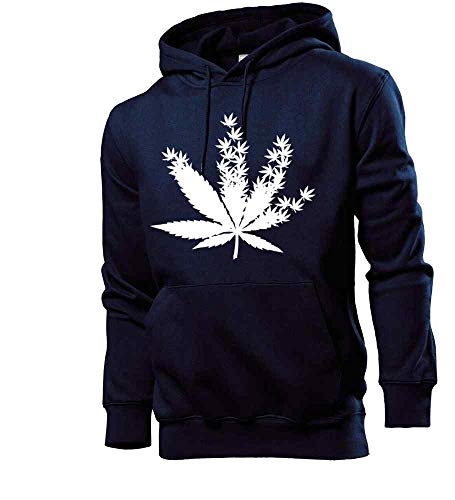 Generisch Cannabis aus Cannabisblättern Männer Hoodie Sweatshirt Navy 3XL von Generisch