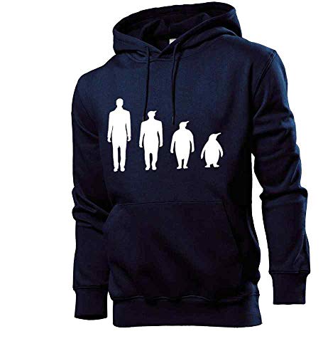 Generisch Evolution Pinguin Männer Hoodie Sweatshirt Navy M von shirt84