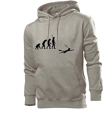 Generisch Evolution Taucher Männer Hoodie Sweatshirt Grau L von shirt84