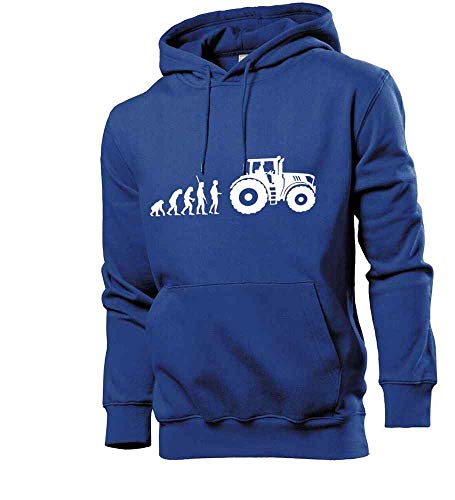 Generisch Evolution Traktor Männer Hoodie Sweatshirt Royalblau 3XL von shirt84