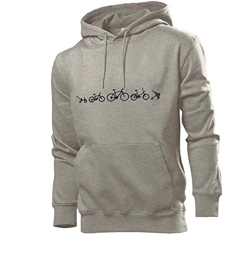 Generisch Fahrrad Evolution Männer Hoodie Sweatshirt Grau L von shirt84