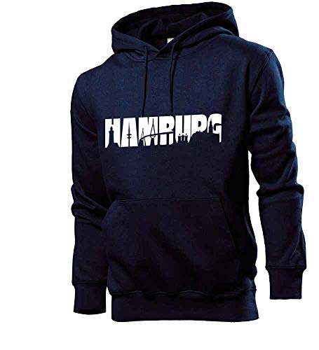 Generisch Hamburg Skyline 2.0 Männer Hoodie Sweatshirt Navy M von shirt84