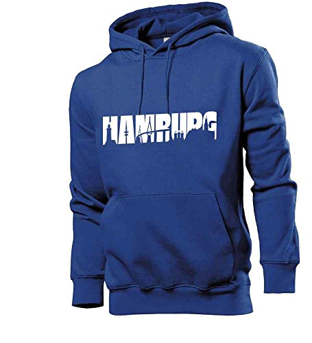 Generisch Hamburg Skyline 2.0 Männer Hoodie Sweatshirt Royalblau L von shirt84