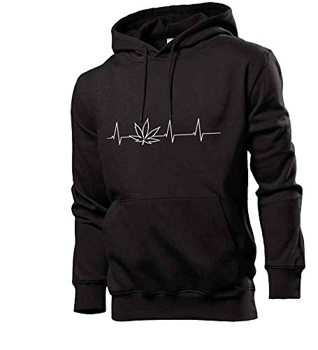 Generisch Herzschlag Cannabis Männer Hoodie Sweatshirt Schwarz M von shirt84