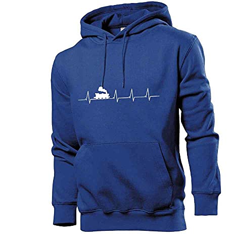 Generisch Herzschlag Eisenbahn Männer Hoodie Sweatshirt Royalblau XL von shirt84