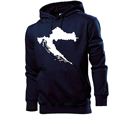 Generisch Kroatien Umriss Männer Hoodie Sweatshirt Navy XXL von shirt84