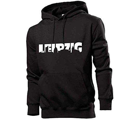 Generisch Leipzig Skyline Männer Hoodie Sweatshirt Schwarz 3XL von shirt84