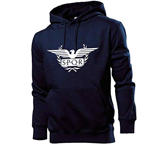 Generisch Lorbeerkranz Aquila Adler SPQR Rom Männer Hoodie Sweatshirt Navy L von shirt84